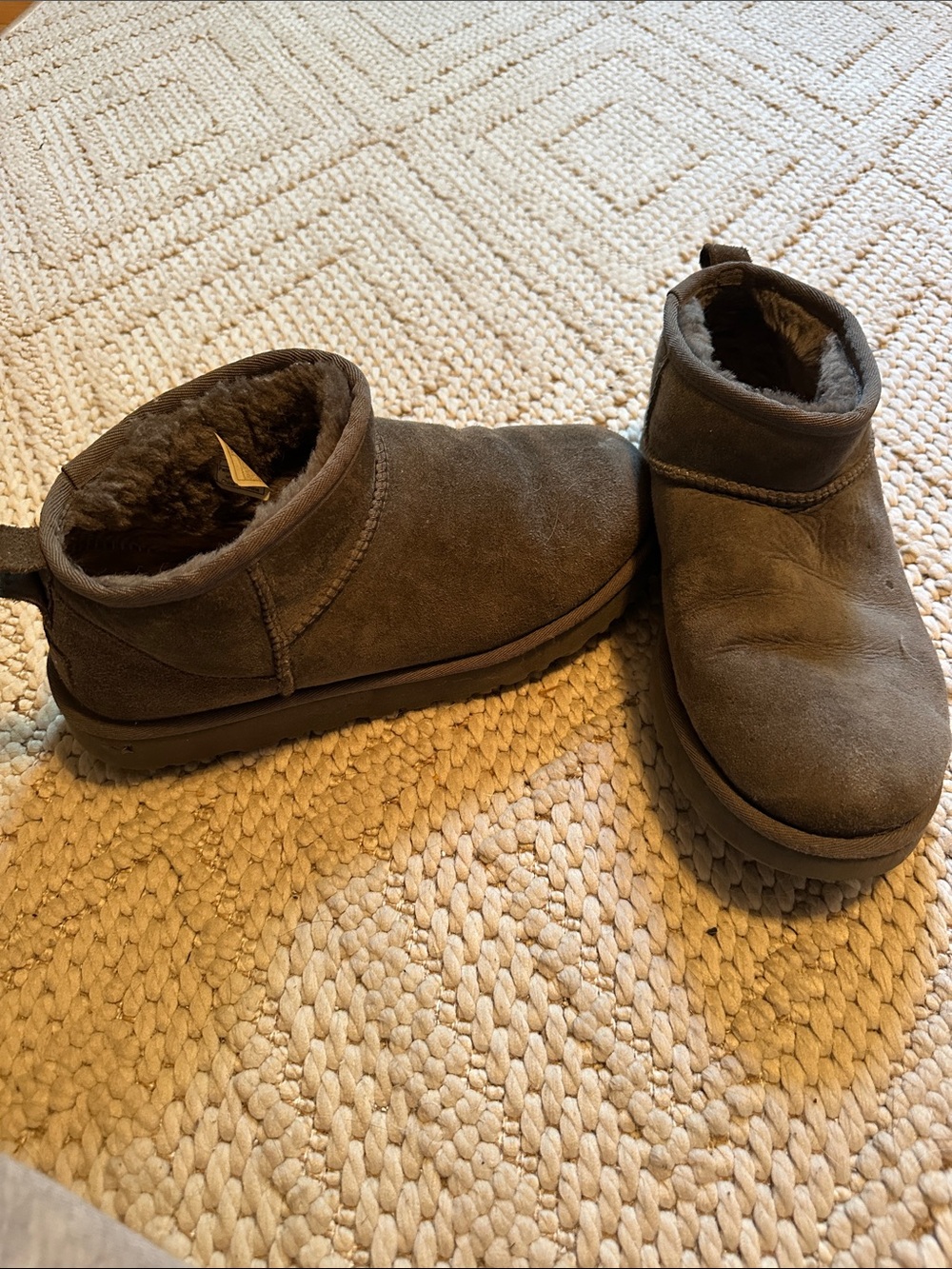 UGG dark grey ultra mini ankle boot